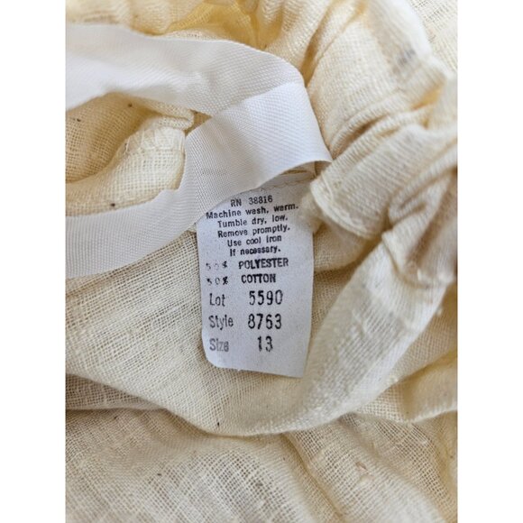 VTG Just for Joseph Magnin Cream Gauze Top and Pants Set Womens 13/11 Wide Leg - Picture 9 of 9